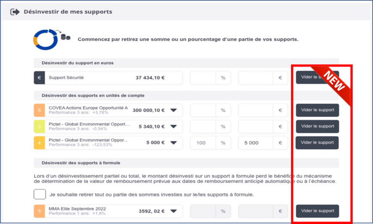 Vider support